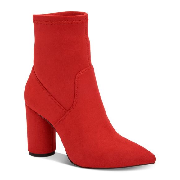 BCBGENERATION Womens Red Ally Pointed Toe Sculpted Heel Zip-Up Booties 8.5 B - Picture 1 of 4